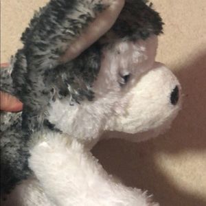 Wolf stuffed animal grey and white, unused